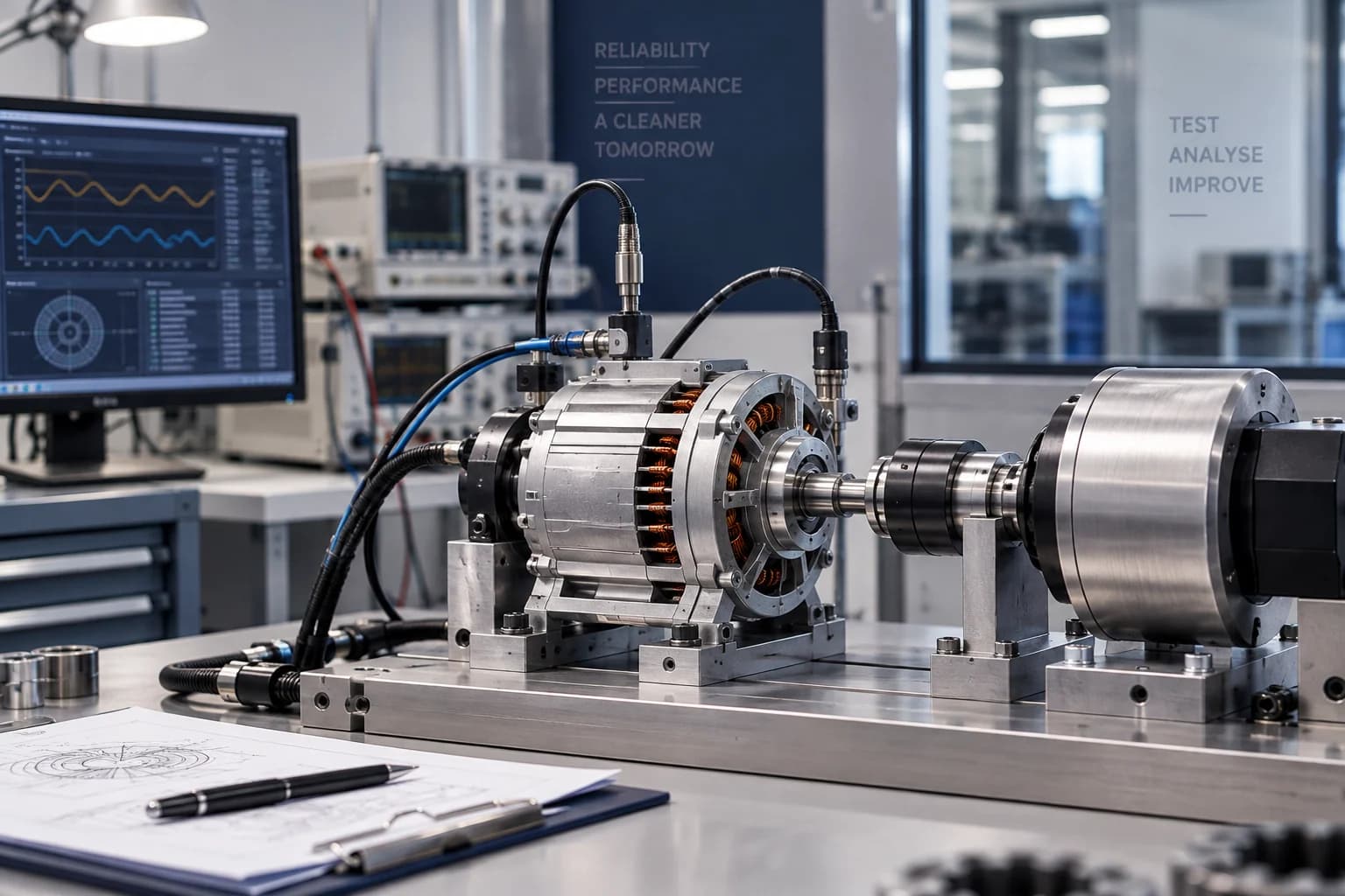 Illustrative electrical motor testing setup